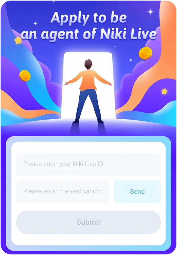 Form to apply as an agent on Niki Live
